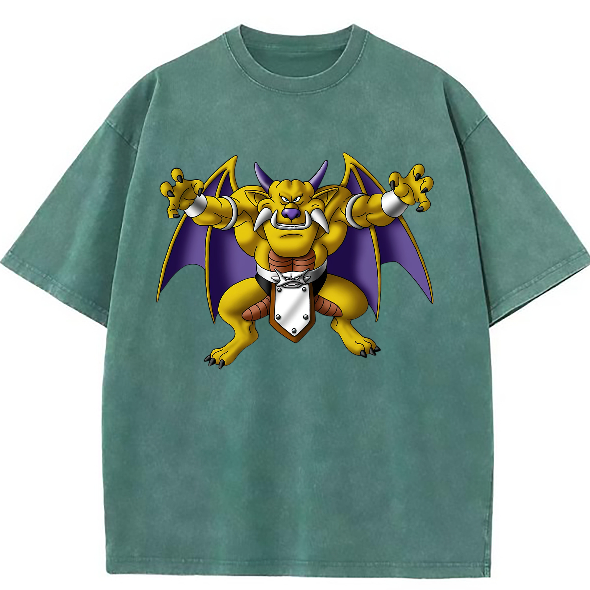 （画像用） ドラゴンクエスト Doragon Kuesuto Dragon Quest 綿100% ヴィンテージ風 半袖Tシャツ（フロントプリント）